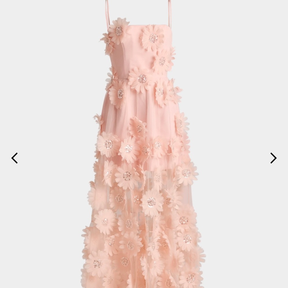 Helsi Floral Embellished Peach Midi Dress